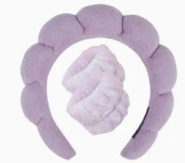 Spa Haarband met polsband paars